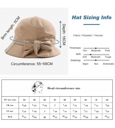 Bucket Hats Womens Winter Bucket Derby Gatsby Vintage 1920s Round Bowler Church Hat Fall 55-59cm - 89084-camel - CE18IIE97Z0 ...