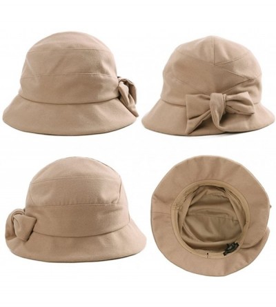 Bucket Hats Womens Winter Bucket Derby Gatsby Vintage 1920s Round Bowler Church Hat Fall 55-59cm - 89084-camel - CE18IIE97Z0 ...