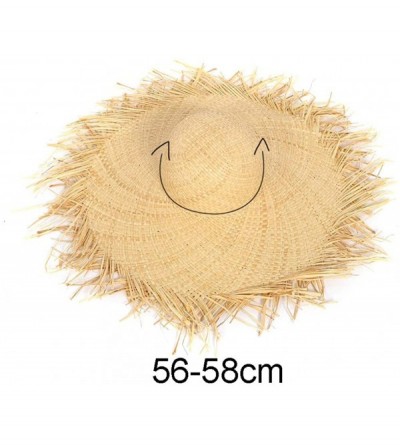 Sun Hats 1PC Vintage Raffia Straw Hats Floppy Wide Large Sun Hat Solid Fringe Wide Brim Beach Hats for Women - As Shown - CP1...