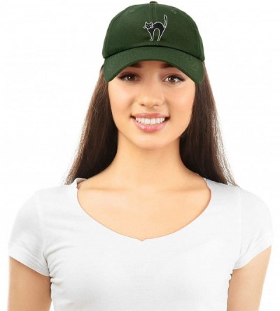 Baseball Caps Black Cat Hat Womens Halloween Baseball Cap - Olive - C818Z4ACIXK $10.33