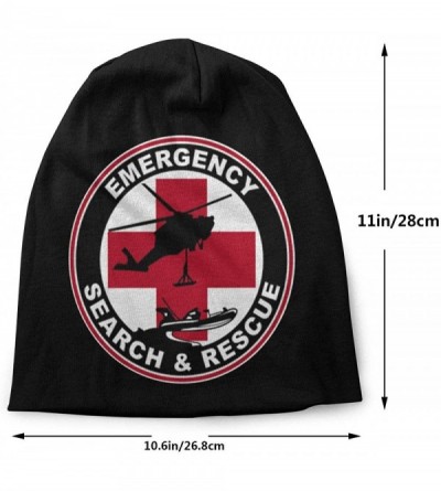 Skullies & Beanies Emergency Search & Rescue Team SAR Beanie Hat Skull Cap - Black - CD18ZTHR385 $30.23