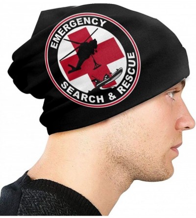 Skullies & Beanies Emergency Search & Rescue Team SAR Beanie Hat Skull Cap - Black - CD18ZTHR385 $30.23