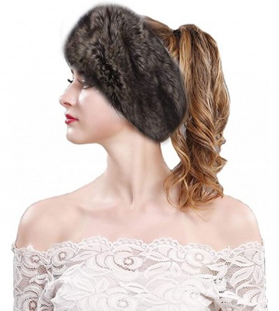 Cold Weather Headbands Women's Faux Fur Headband Elastic Head Warmer Luxurious Earmuff Snow Hat - Rabbit - C618K6CYHDE $11.20