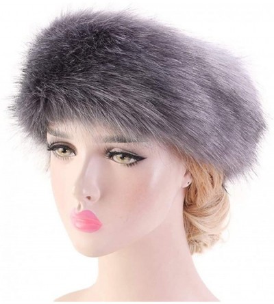 Cold Weather Headbands Women's Faux Fur Headband Elastic Head Warmer Luxurious Earmuff Snow Hat - Rabbit - C618K6CYHDE $11.20