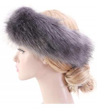 Cold Weather Headbands Women's Faux Fur Headband Elastic Head Warmer Luxurious Earmuff Snow Hat - Rabbit - C618K6CYHDE $11.20