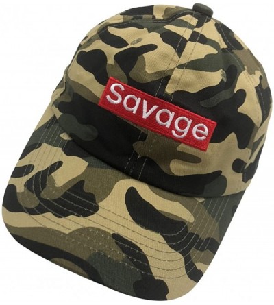 Baseball Caps Savage Dad Hat Baseball Cap Embroidered Dad Hat Adjustable Hats Cotton Cap - Camo - C9185WQCMI8 $10.35