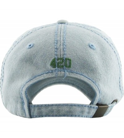 Baseball Caps Weed Marijuana Leaf Collection Dad Hat Baseball Cap Polo Style Adjustable - (1.1) Be Happy Light Denim - C818EY...