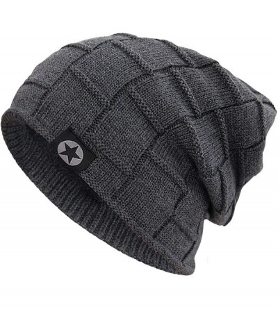 Skullies & Beanies Winter Knit Wool Warm Hat Thick Soft Stretch Slouchy Beanie Skully Cap - F1-grey - C818HEEG69R $12.43