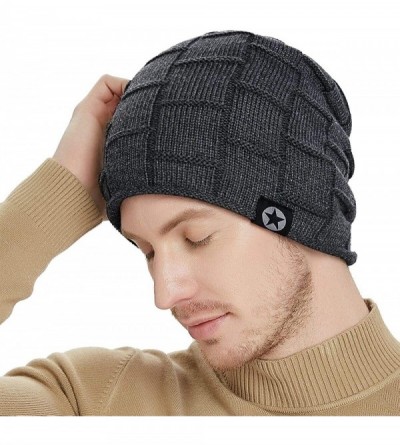 Skullies & Beanies Winter Knit Wool Warm Hat Thick Soft Stretch Slouchy Beanie Skully Cap - F1-grey - C818HEEG69R $12.43