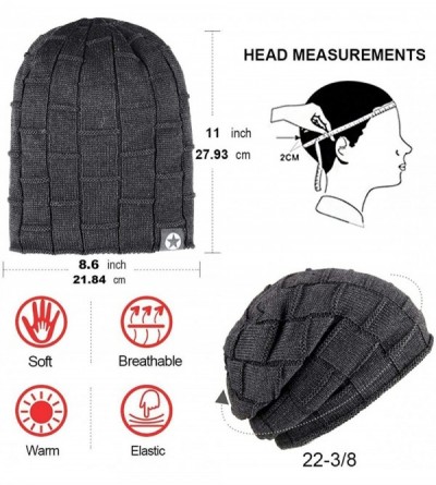 Skullies & Beanies Winter Knit Wool Warm Hat Thick Soft Stretch Slouchy Beanie Skully Cap - F1-grey - C818HEEG69R $12.43