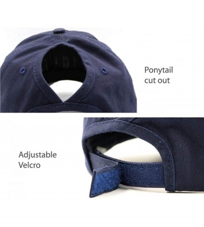 Baseball Caps Ponytail Unconstructed Washed Dad Hat Messy High Bun Ponycaps Plain Baseball Cap - CB18WWWUTYC $11.60