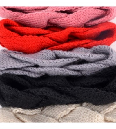 Cold Weather Headbands Winter Ear Bands for Women - Knit & Fleece Lined Head Band Styles - Grey Braided - CB18A98TX3C $18.24