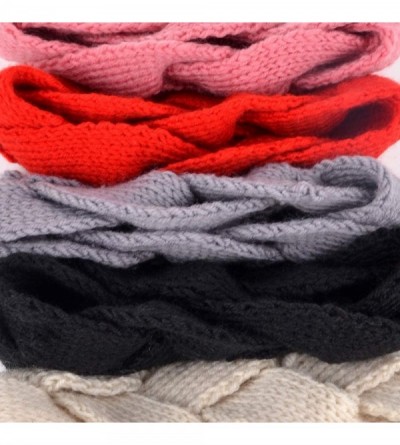 Cold Weather Headbands Winter Ear Bands for Women - Knit & Fleece Lined Head Band Styles - Grey Braided - CB18A98TX3C $7.21