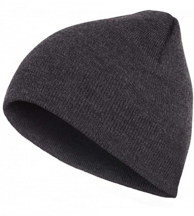 Skullies & Beanies Beanies Hats Caps Short Uncuffed Knit Soft Warm Winter for Men Women - Heather Charcoal - C418KRNUS0T $7.25