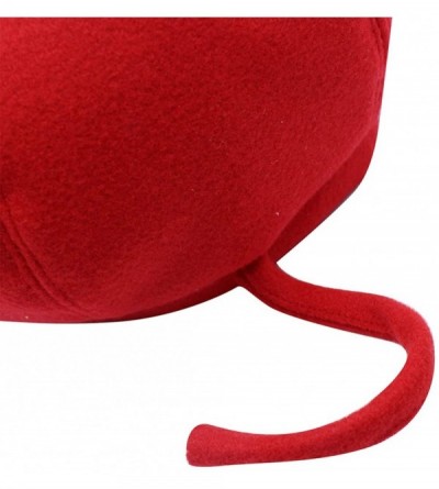 Berets Cute Cat Ear French Beret Pu Leather Casual Classic Solid Color Winter Warm Cap Beanie for Boys Girls - Red - CM1920SG...