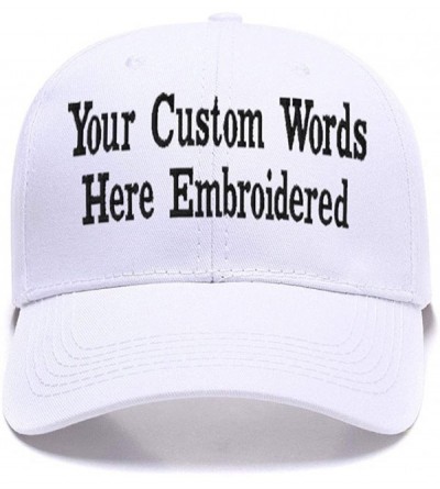 Baseball Caps Custom Embroidered Baseball Hat Personalized Adjustable Cowboy Cap Add Your Text - White - CJ18HTNO0EO $36.46