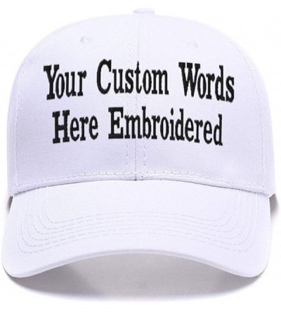 Baseball Caps Custom Embroidered Baseball Hat Personalized Adjustable Cowboy Cap Add Your Text - White - CJ18HTNO0EO $15.81