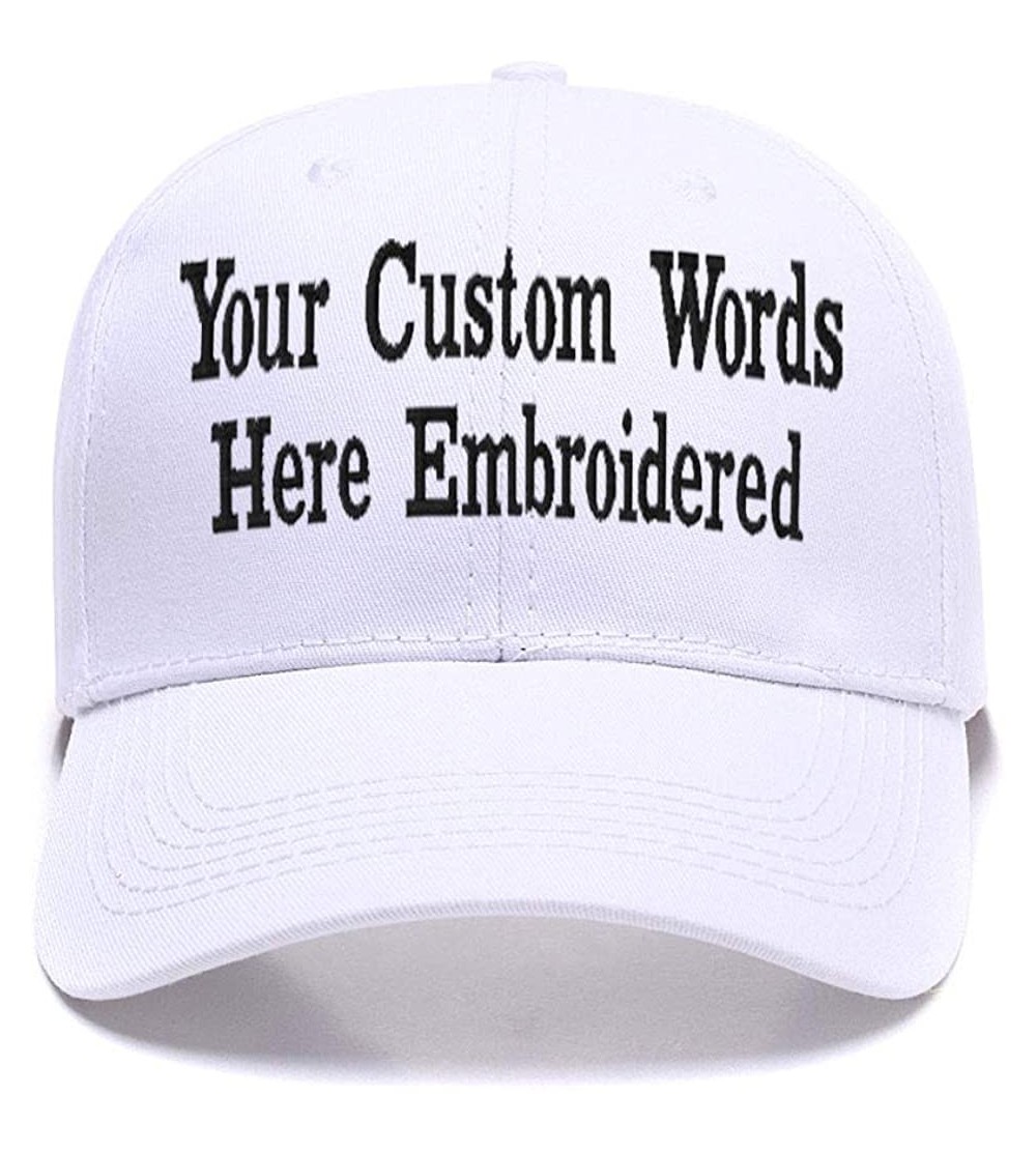 Baseball Caps Custom Embroidered Baseball Hat Personalized Adjustable Cowboy Cap Add Your Text - White - CJ18HTNO0EO $15.81