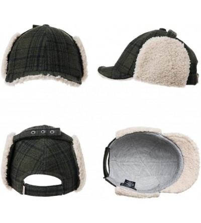 Baseball Caps Wool/Cotton/Washed Baseball Cap Earflap Elmer Fudd Hat All Season Fashion Unisex 56-61CM - 00810_olive Green - ...