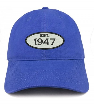 Baseball Caps Established 1947 Embroidered 73rd Birthday Gift Soft Crown Cotton Cap - Royal - CH182H3QDIQ $16.08