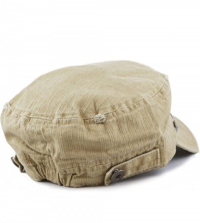 Baseball Caps Women's Distressed Cotton Cadet Cap with Studs - Tan - CR17Z486GCA $11.19