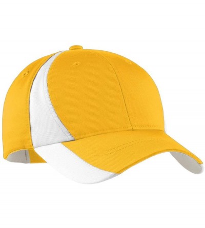 Baseball Caps Dry Zone Nylon Colorblock Structured Cap - Gold/White - CM11DJALO5J $18.94