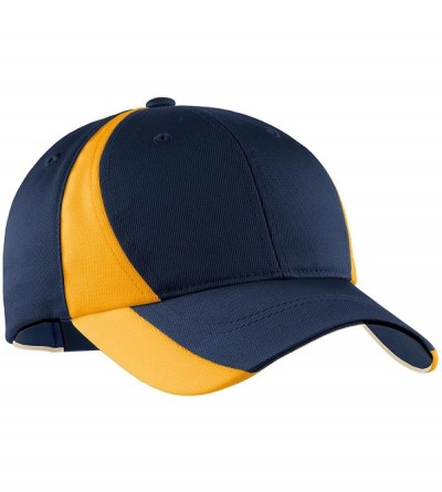 Baseball Caps Dry Zone Nylon Colorblock Structured Cap - Gold/White - CM11DJALO5J $8.70