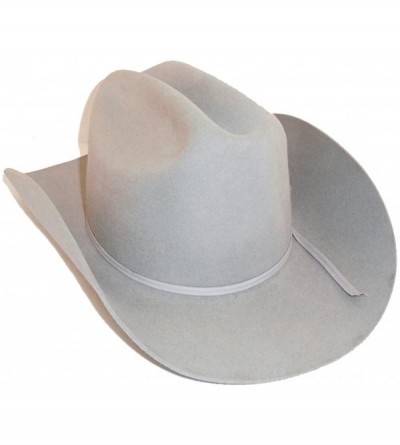 Cowboy Hats 100% Wool Felt Cattleman Cowboy Hat - Grey Silverbelly - CM12BDG80HV $77.76