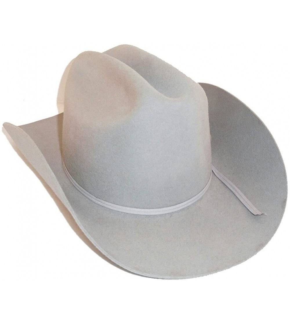 Cowboy Hats 100% Wool Felt Cattleman Cowboy Hat - Grey Silverbelly - CM12BDG80HV $46.87