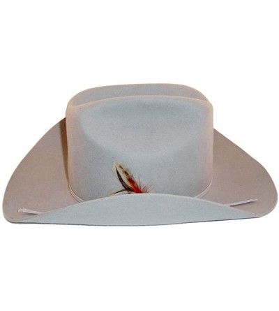 Cowboy Hats 100% Wool Felt Cattleman Cowboy Hat - Grey Silverbelly - CM12BDG80HV $46.87