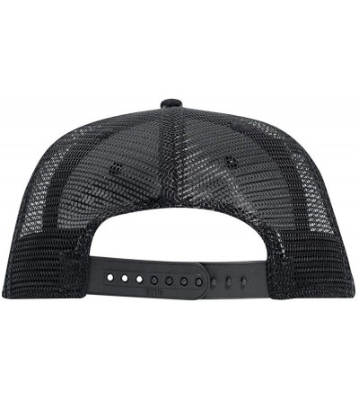 Baseball Caps SNAP Cotton Twill Round Flat Visor 6 Panel Mesh Back Trucker Snapback - Black - CM180D50ZD0 $12.72