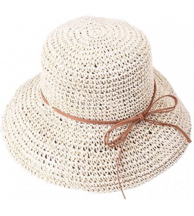 Sun Hats Spring and Summer Beach Cap Women Straw Fisherman Hat Sun Hat (Beige) - Beige - C018QNLSNYD $11.38