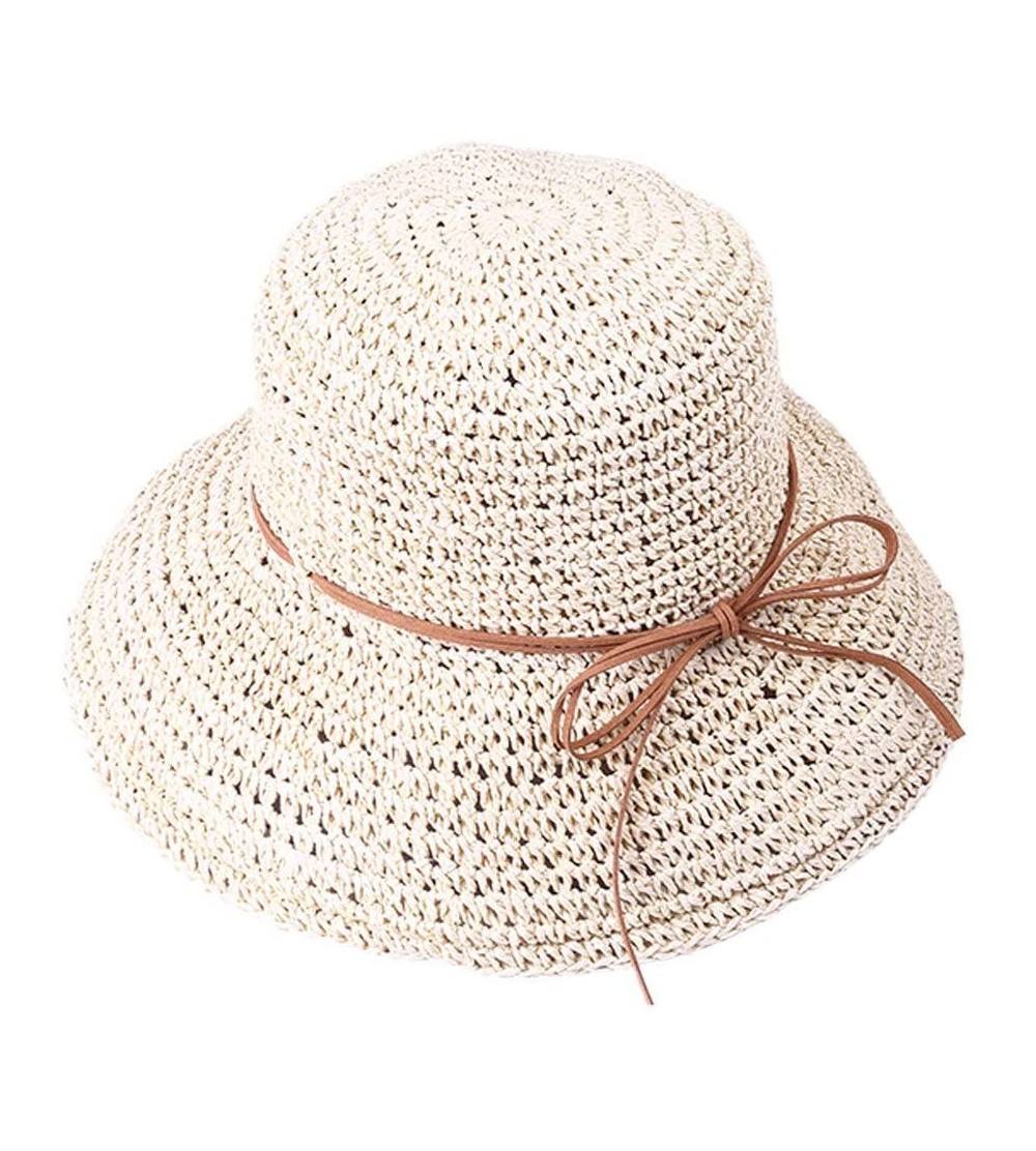 Sun Hats Spring and Summer Beach Cap Women Straw Fisherman Hat Sun Hat (Beige) - Beige - C018QNLSNYD $11.38