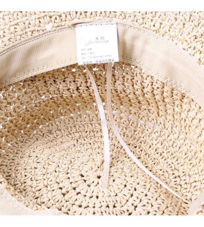 Sun Hats Spring and Summer Beach Cap Women Straw Fisherman Hat Sun Hat (Beige) - Beige - C018QNLSNYD $11.38