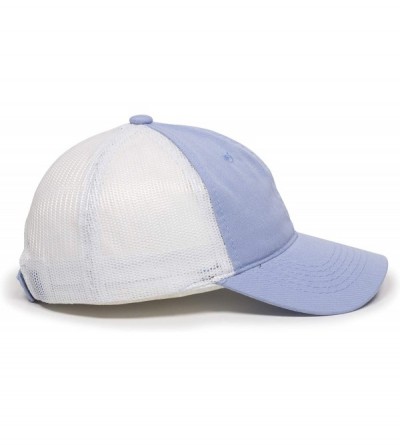 Baseball Caps Garment Washed Meshback Cap - Lt Blue/White - CL182SZNOCE $12.56