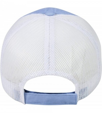 Baseball Caps Garment Washed Meshback Cap - Lt Blue/White - CL182SZNOCE $12.56