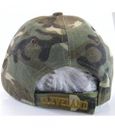Baseball Caps Cleveland Men's C Wave Pattern Adjustable Baseball Cap - Camouflage/Brown - CL17WYTAQYW $11.07