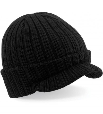 Skullies & Beanies Warm Peaked Wooly Beanie Cap - Black - CC114F1GOEX $8.24