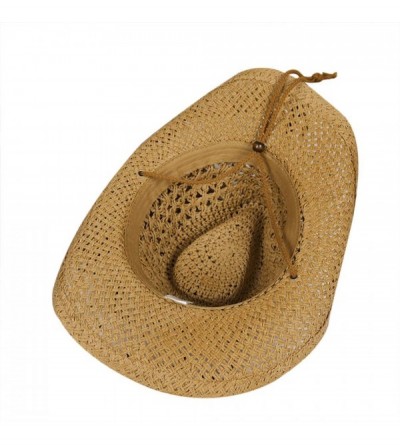 Sun Hats Straw Hat Women Men Cowboy Hat Beach Floppy Sun Hat Brim Summer Sunhat Bush Hat - Khaki - CZ18RH0K40W $16.10