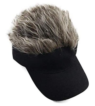 Visors Flair Hair Sun Visor Cap with Fake Hair Wig Baseball Cap Hat - Color2* - CA18SA6T9SO $14.29