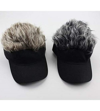 Visors Flair Hair Sun Visor Cap with Fake Hair Wig Baseball Cap Hat - Color2* - CA18SA6T9SO $14.29