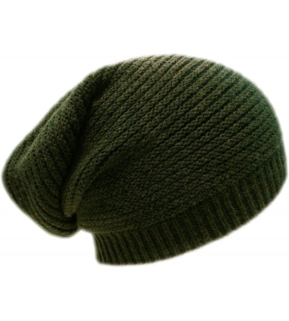 Skullies & Beanies Wool Warm Winter Fashion Slouchy Beanie Hat for Men and Women - Green - CE18LEREIKK $9.49