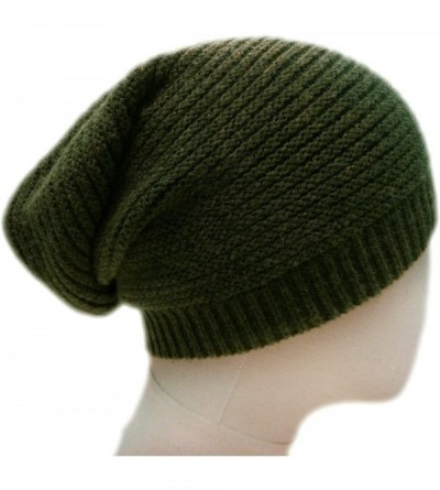 Skullies & Beanies Wool Warm Winter Fashion Slouchy Beanie Hat for Men and Women - Green - CE18LEREIKK $9.49