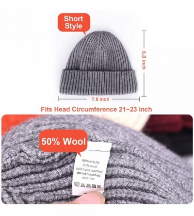 Skullies & Beanies Swag Wool Knit Cuff Short Fisherman Beanie for Men Women- Winter Warm Hats - C818AW2L4AS $11.87