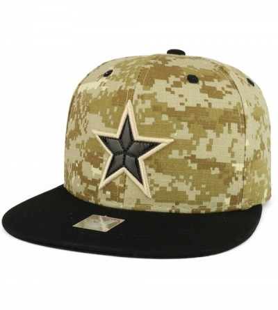 Baseball Caps Texas Lone Star Embroidered Cotton Flatbill Snapback Cap - Digital Camo Black - C81897YDR20 $10.77