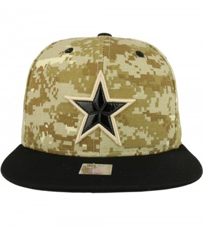 Baseball Caps Texas Lone Star Embroidered Cotton Flatbill Snapback Cap - Digital Camo Black - C81897YDR20 $10.77