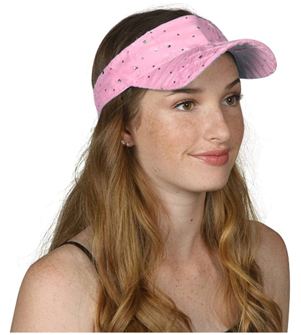 Skullies & Beanies Glitter Sequin Visor Hat - Light Pink - CS11V7THP2L $10.39