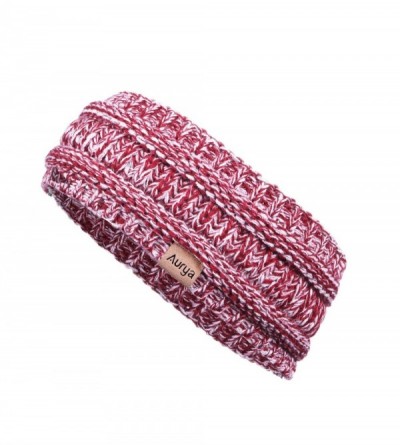 Cold Weather Headbands Winter Warm Cable Knit headband Head Wrap Ear Warmer for Women(Red/White Mix) - Red/White Mix - CK18MG...