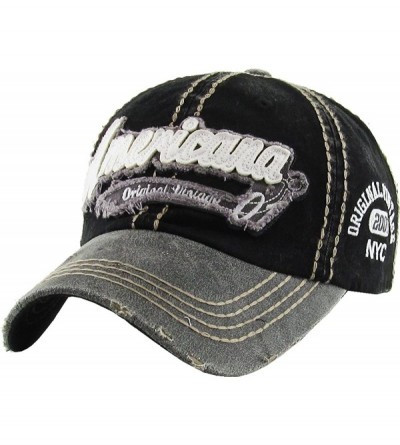 Baseball Caps Eagle and Free Spirit Distressed Baseball Cap Dad Hat Adjustable Unisex Fashion - (1.7) Black Americana - CP11P...