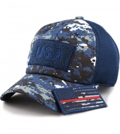 Baseball Caps Cotton & Pigment Low Profile Tactical Operator USA Flag Patch Military Army Cap - Usa-blue Digi Camo-red Line -...